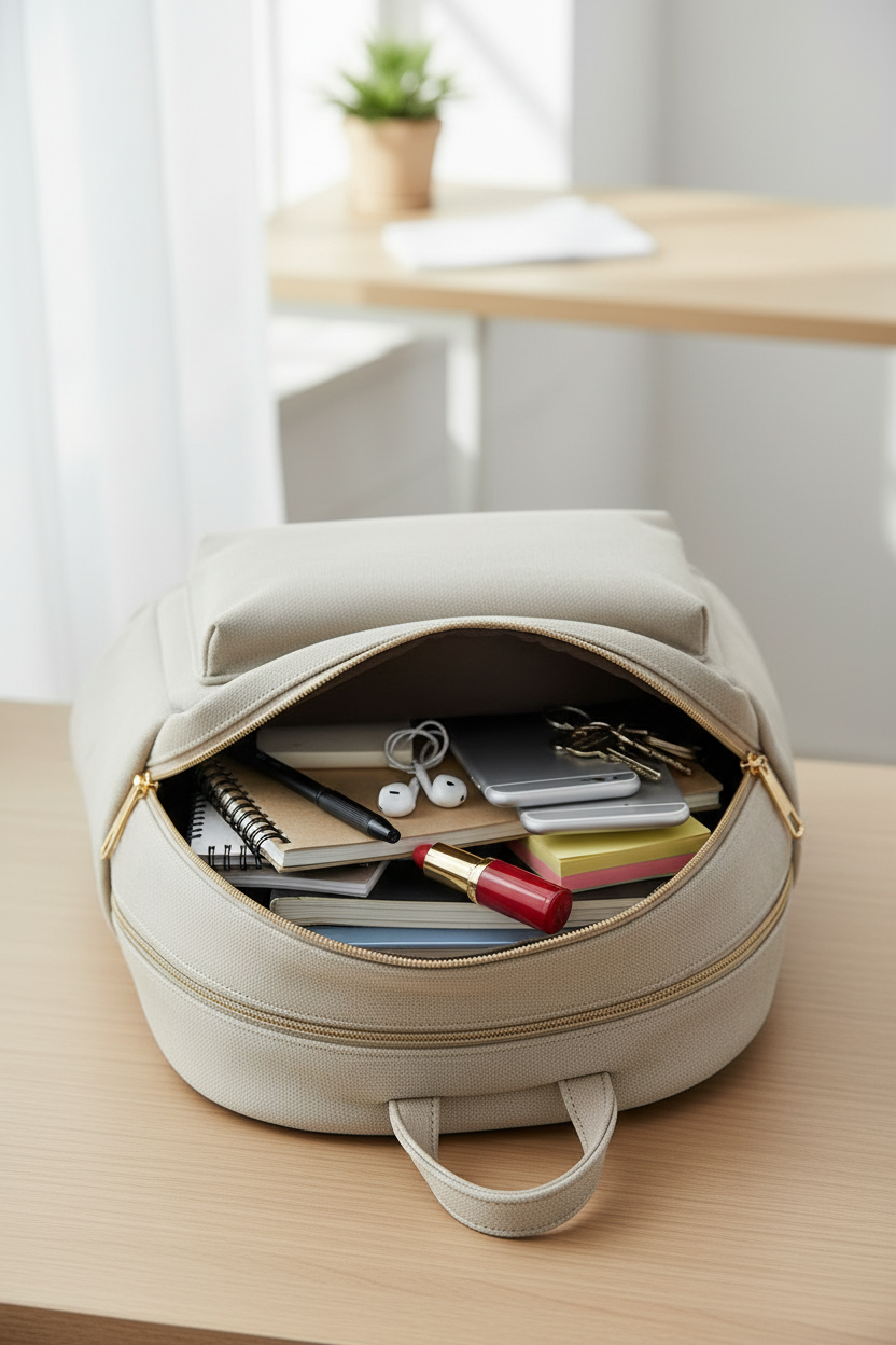 Before – Cluttered Backpack